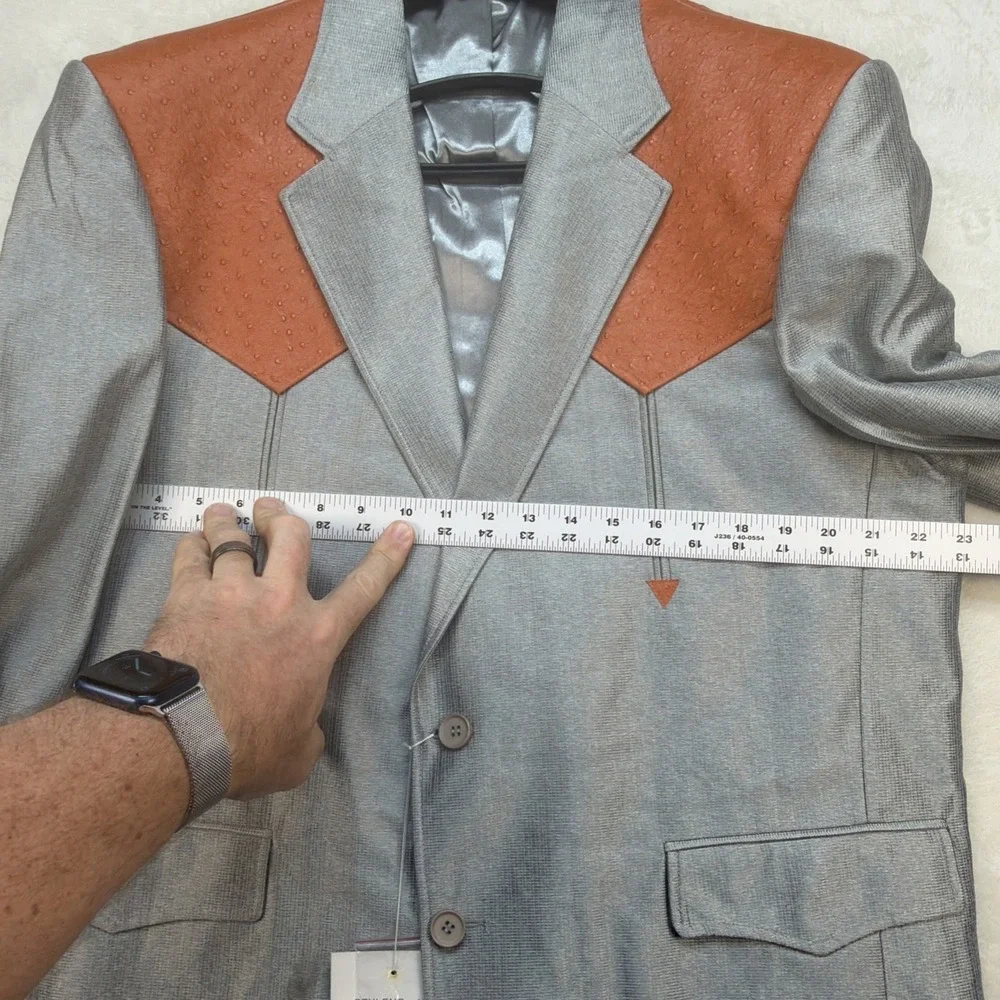 Western Rockabilly‎ Blazer Mens 46 Gray Stagewear Country Western Jacket Vintage